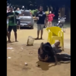 Vídeo mostra homem desmaiando após levar chute na cabeça de um policial militar