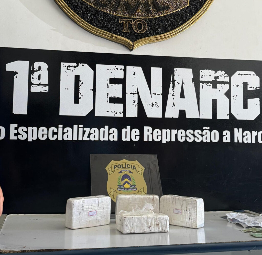 Homem é preso ao desembarcar na rodoviária de Palmas com 4kg de cocaína pura avaliada em R$ 200 mil