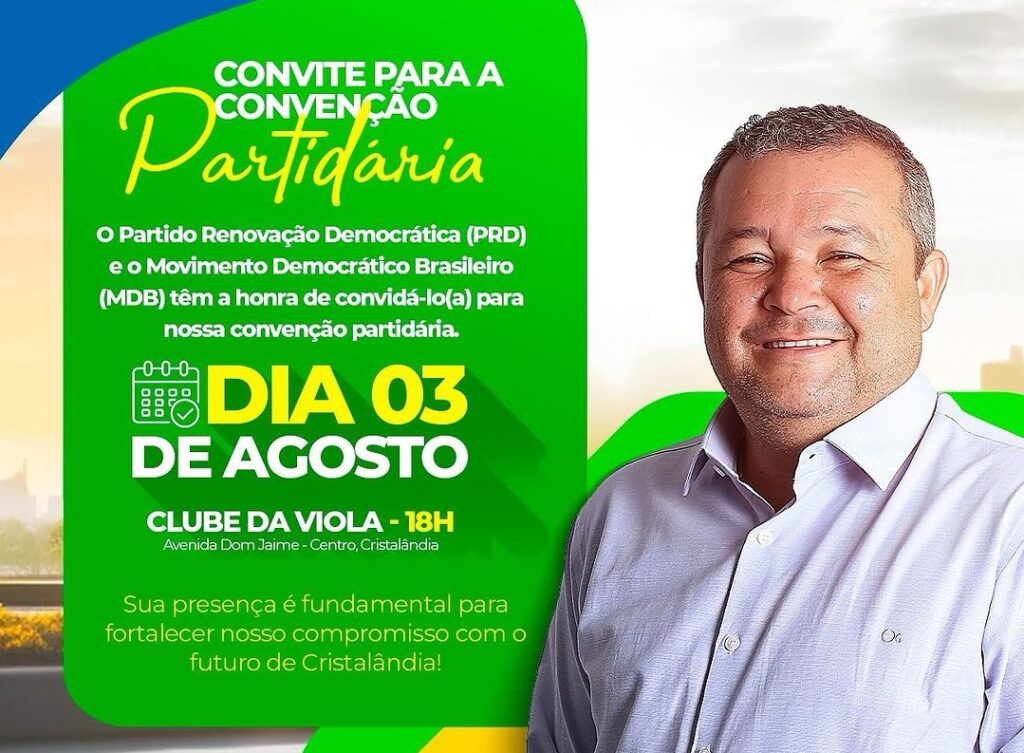 PRD e MDB confirmam candidatura de Marcelo Carajás para Prefeitura de Cristalândia no próximo sábado