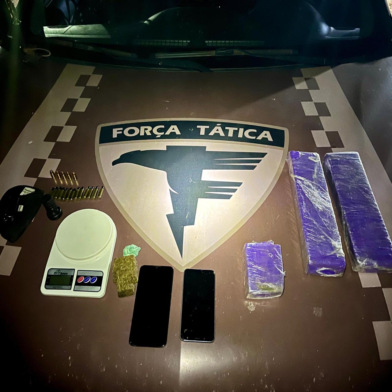 Drogas e munições são apreendidas pela Polícia Militar no Setor Portal do Cerrado em Lagoa da Confusão