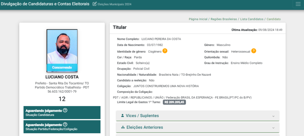 Luciano Costa (PDT) e Célio da Murici registram candidatura em Santa Rita do Tocantins com amplo Plano de Governo