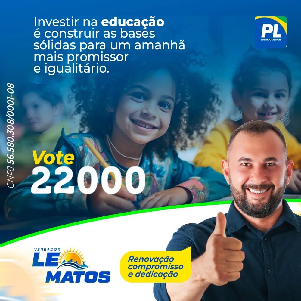 Léo Matos foca na Educação como uma das prioridades em sua candidatura a vereador em Lagoa da Confusão