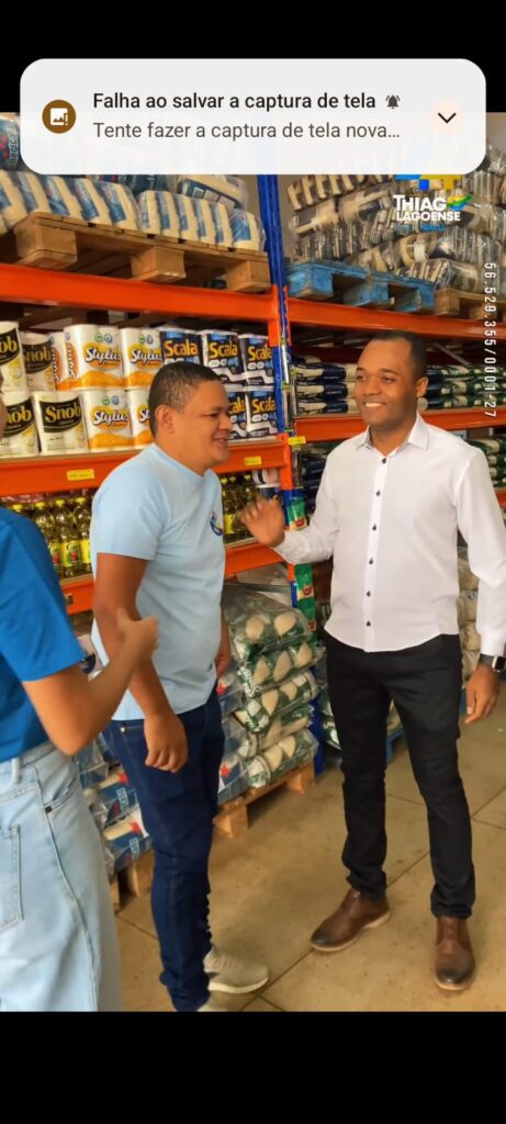 Prefeito Thiago Lagoense é recebido com entusiasmo em visita ao comércio de Lagoa da Confusão