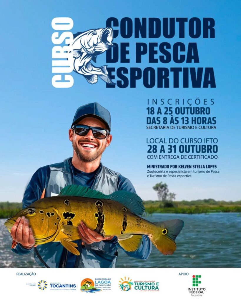 Prefeitura de Lagoa da Confusão oferece curso de Condutor de Pesca Esportiva com certificação