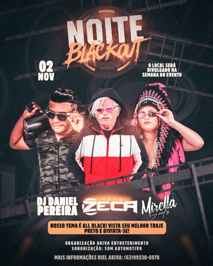 Festa "Noite Blackout" promete agitar o início de novembro em Lagoa da Confusão