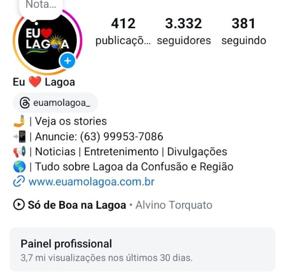 Página “Eu ❤️ Lagoa” atinge 3,7 milhões de visualizações em 30 dias e retoma atividades após desativação no Instagram