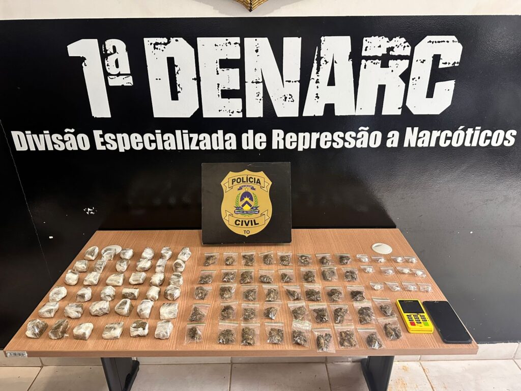 Polícia Civil prende suspeito de tráfico de drogas em Palmas após operação do DENARC