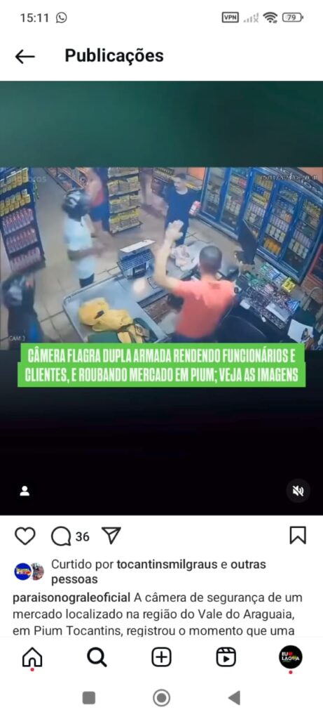 Câmera de segurança flagra dupla armada rendendo funcionários e clientes, e roubando supermercado em Pium; Veja as imagens