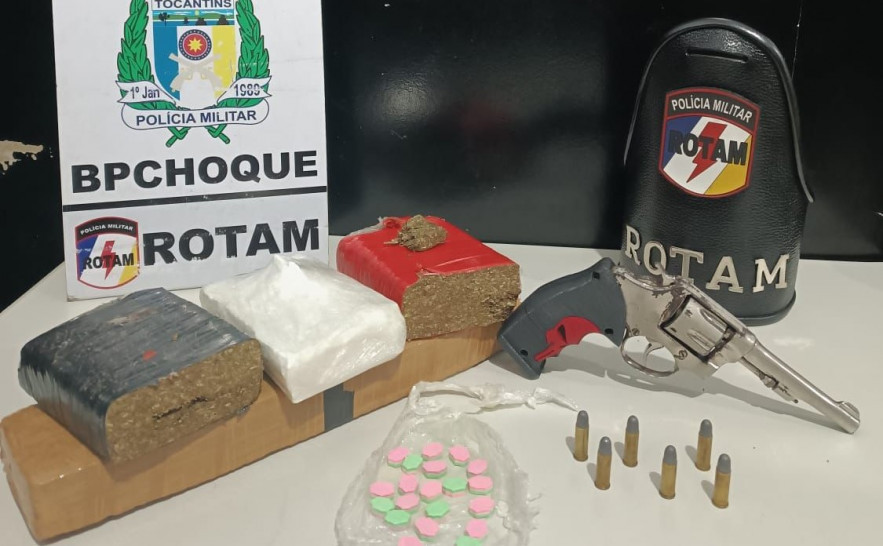 Polícia Militar prende dois homens por tráfico de drogas e porte ilegal de arma de fogo em Palmas