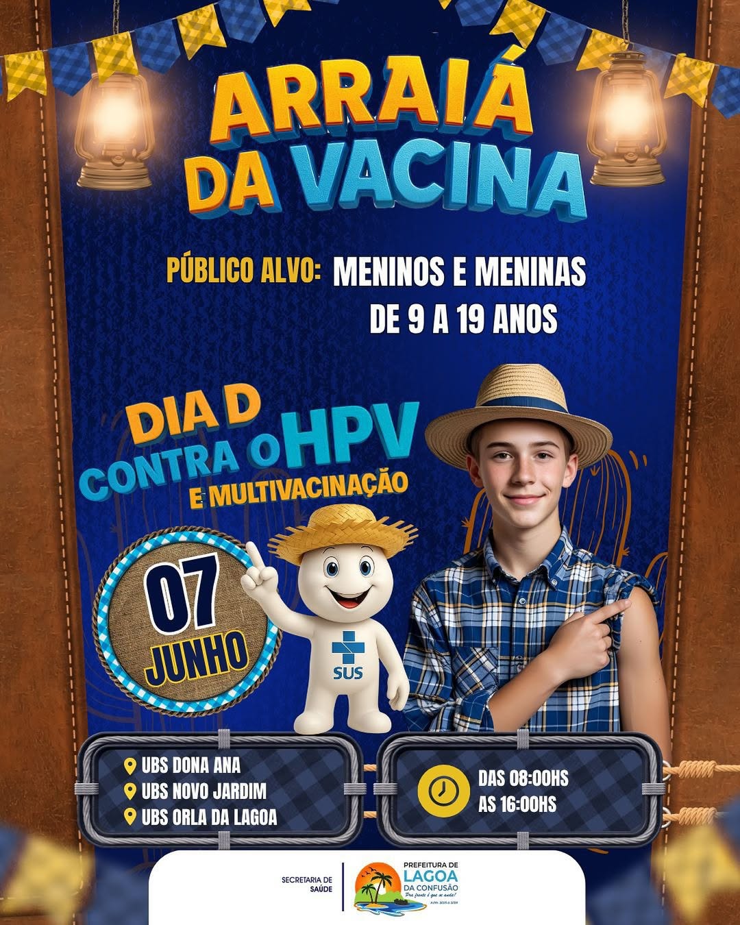 Dia D de Vacinação contra HPV e Campanha de Multivacinação em Lagoa da Confusão