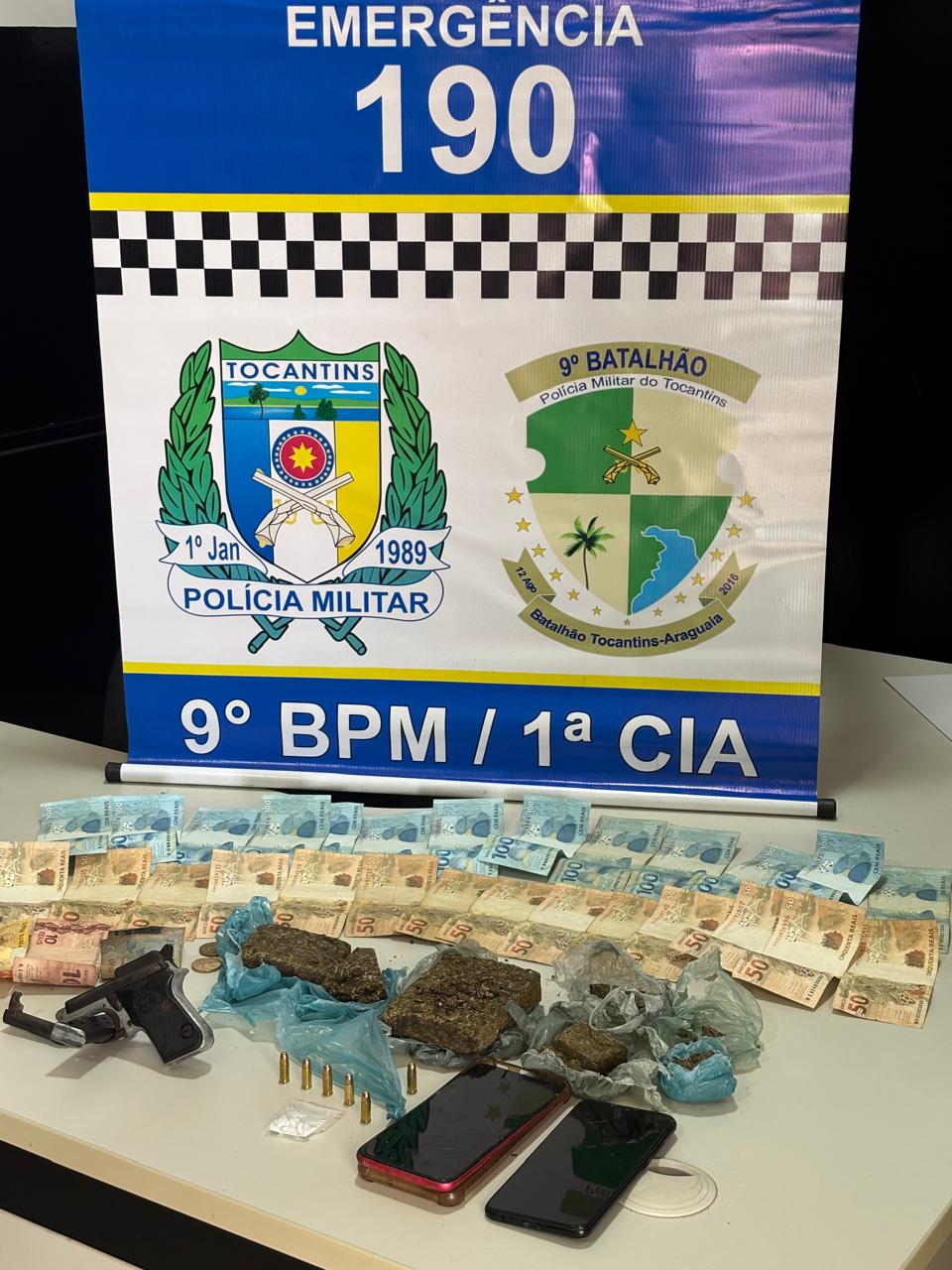 Polícia Militar prende homem por tráfico de drogas e porte ilegal de arma em Araguatins