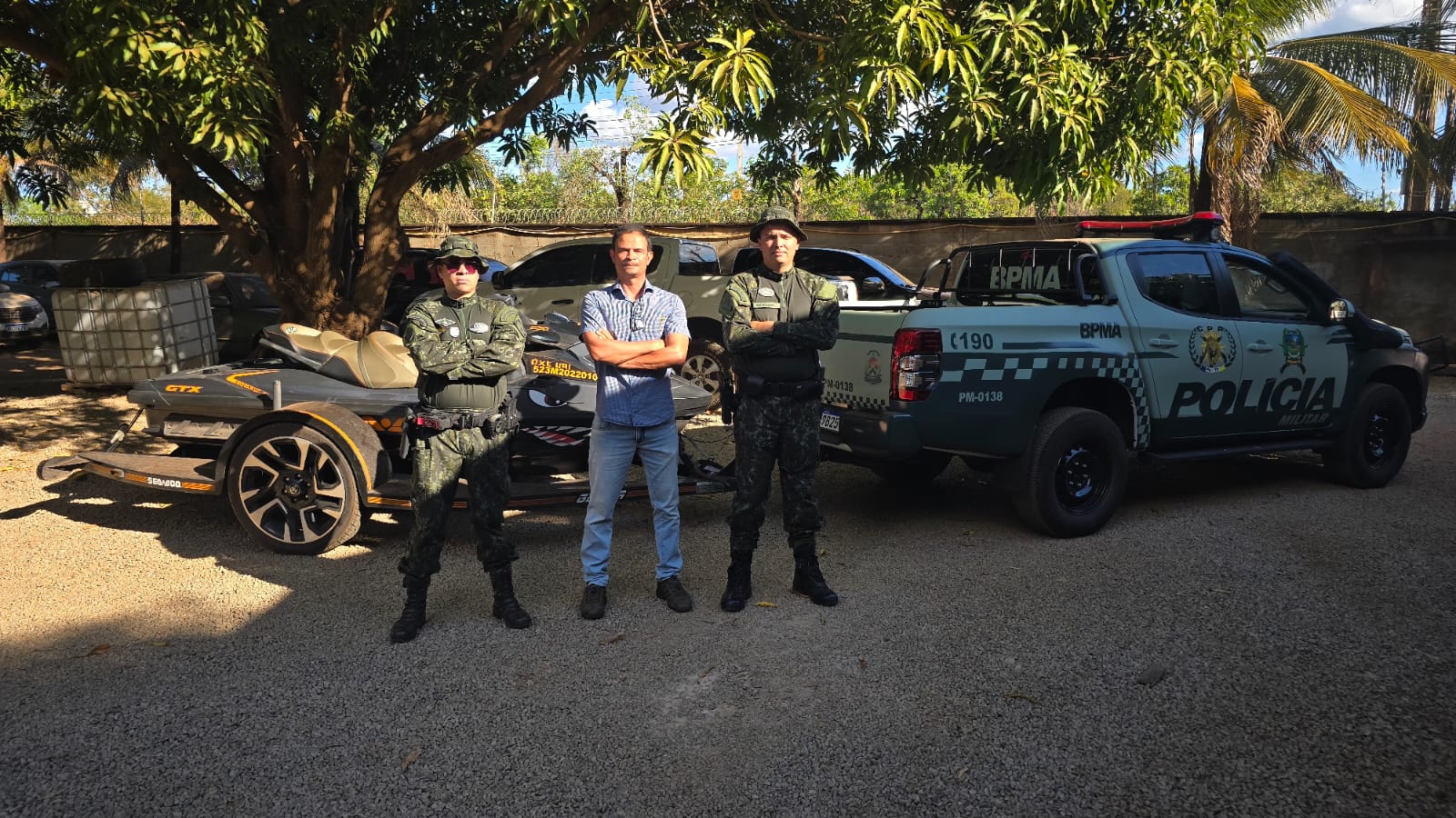 BPMA recebe moto aquática apreendida de criminosos para reforçar combate a crimes ambientais no Tocantins