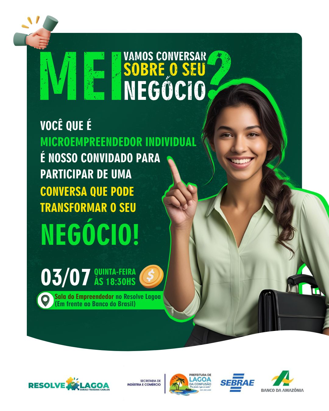 Microempreendedores individuais são convidados para evento que promete impulsionar negócios em Lagoa da Confusão