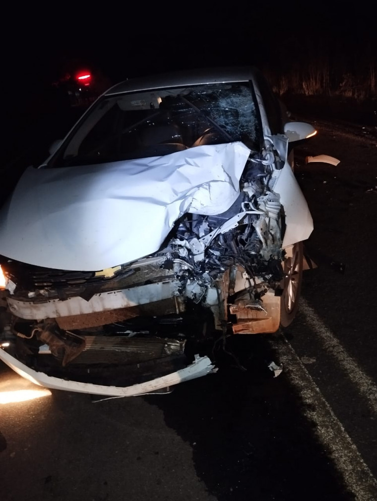 Acidente entre motocicleta e carro de passeio deixa uma pessoa morta na TO-222, no norte do Estado