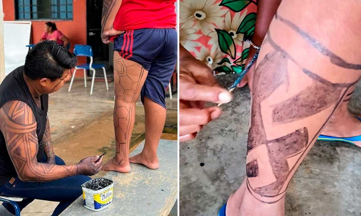 Professor ensina matemática com pinturas corporais e artesanato indígena no Tocantins
