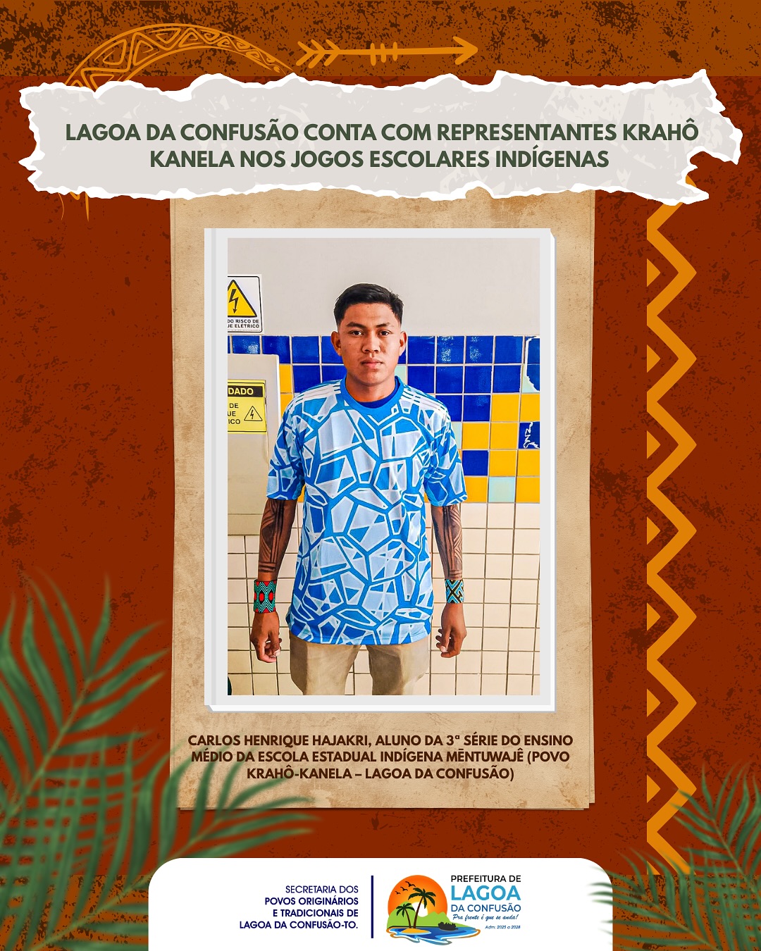 Lagoa da Confusão terá representante indígena em competição de arco e flecha