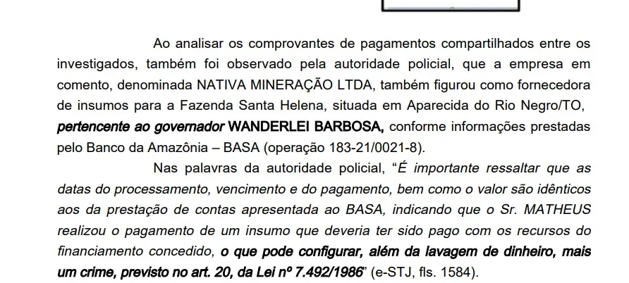 Fazenda do governador afastado é citada em inquérito da Operação Fames-19 como beneficiada em esquema de insumos