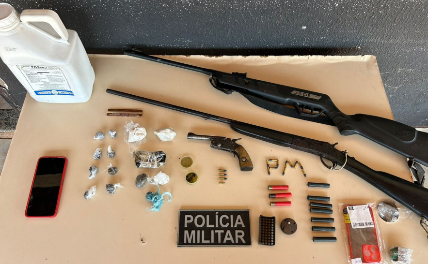 Polícia Militar prende dois homens por tráfico de drogas e posse ilegal de armas em Crixás do Tocantins