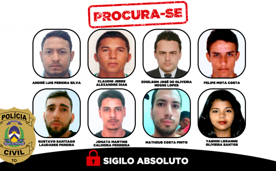 Tocantins tem oito nomes incluídos na lista nacional dos criminosos mais procurados do país