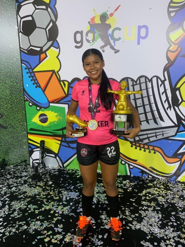 Indígena Javaé de Formoso do Araguaia, Shinorrara é campeã do GO Cup Sub-15 e artilheira da competição