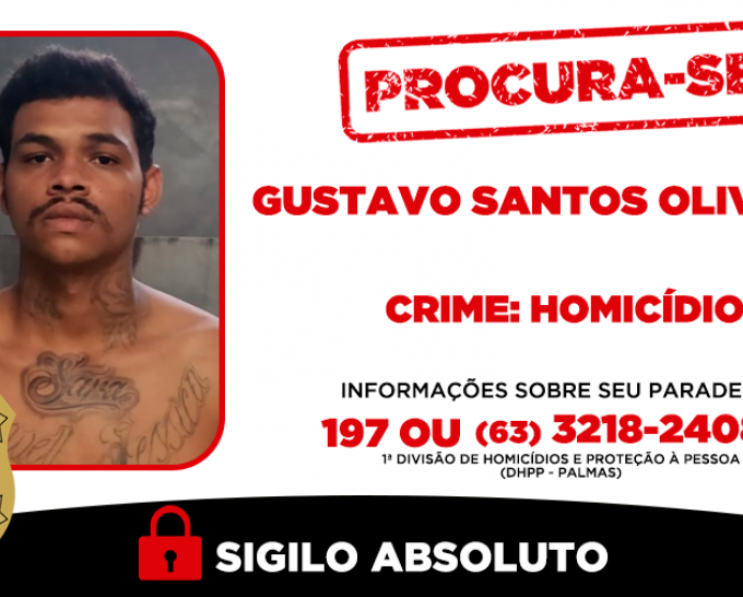 Polícia Civil procura suspeito de homicídio em Palmas investigado na Operação Fronteira Vermelha