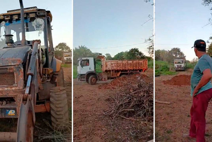 Retroescavadeira da Prefeitura de Miranorte é encontrada em propriedade ligada a ex-secretário e caso vira alvo de investigação