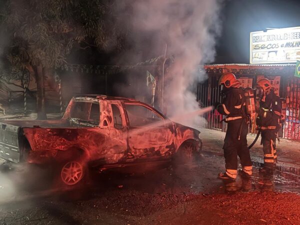 Corpo de Bombeiros combate incêndio em veículo na região norte de Palmas