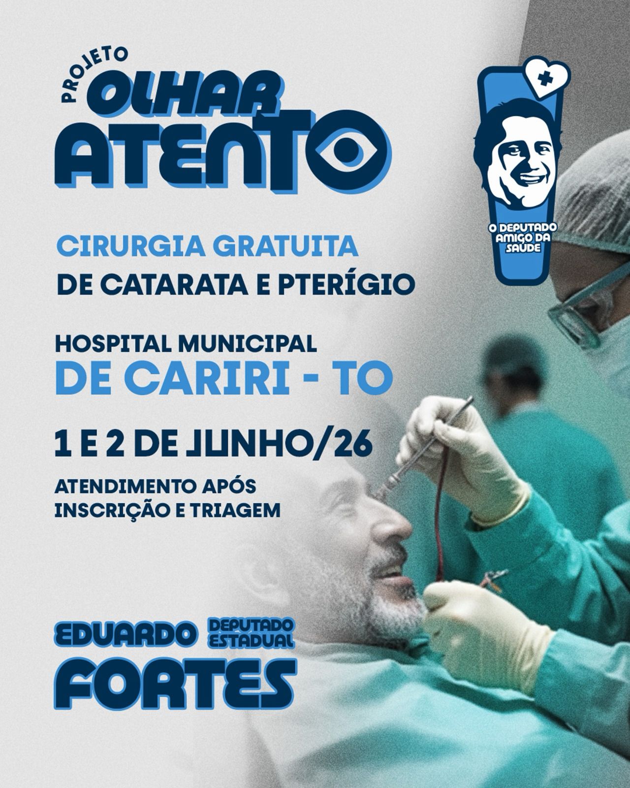 Cariri do Tocantins recebe Projeto Olhar Atento e amplia acesso a cirurgias oftalmológicas gratuitas